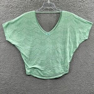 Womens Boho Top M Lace Print Relaxed Casual Everyday Stretch Resort Vacation